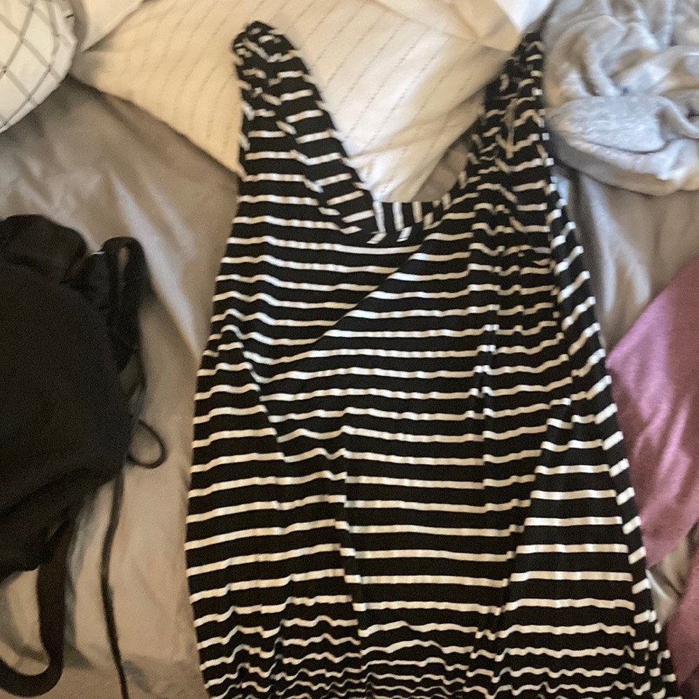 Striped black and white dress